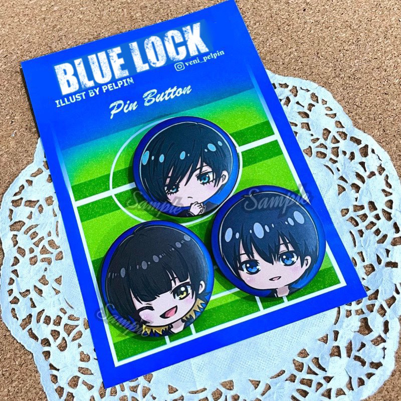 Jual Pin anime Bluelock Blue lock pin 44mm doff rin itoshi isagi yoichi ...