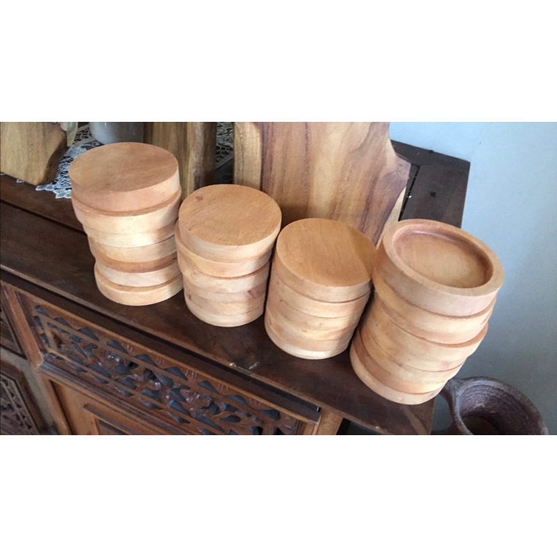 Jual Wooden Coaster / Tatakan Gelas Kayu / Alas Gelas Kayu | Shopee ...