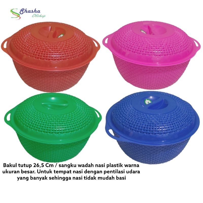 Jual Bakul Wakul Kuping Plastik 26 5 Cm Sangku Tempat Nasi Tutup