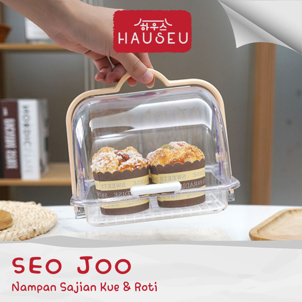 Jual 【HAUSEU】SEO JOO Penyimpanan Roti Estetika Nampan Tutup Cake Tray ...