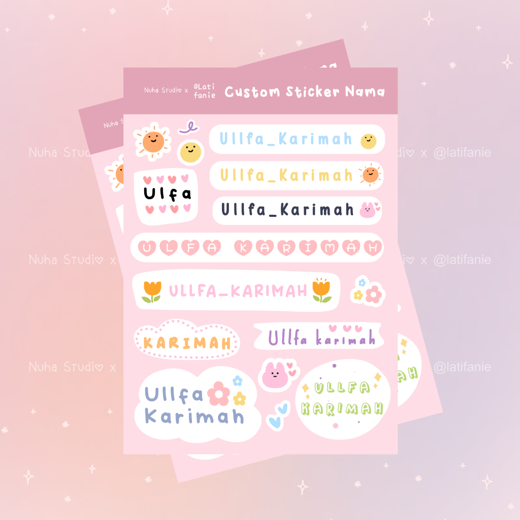 Jual Custom Sticker Nama by latifanie | Shopee Indonesia