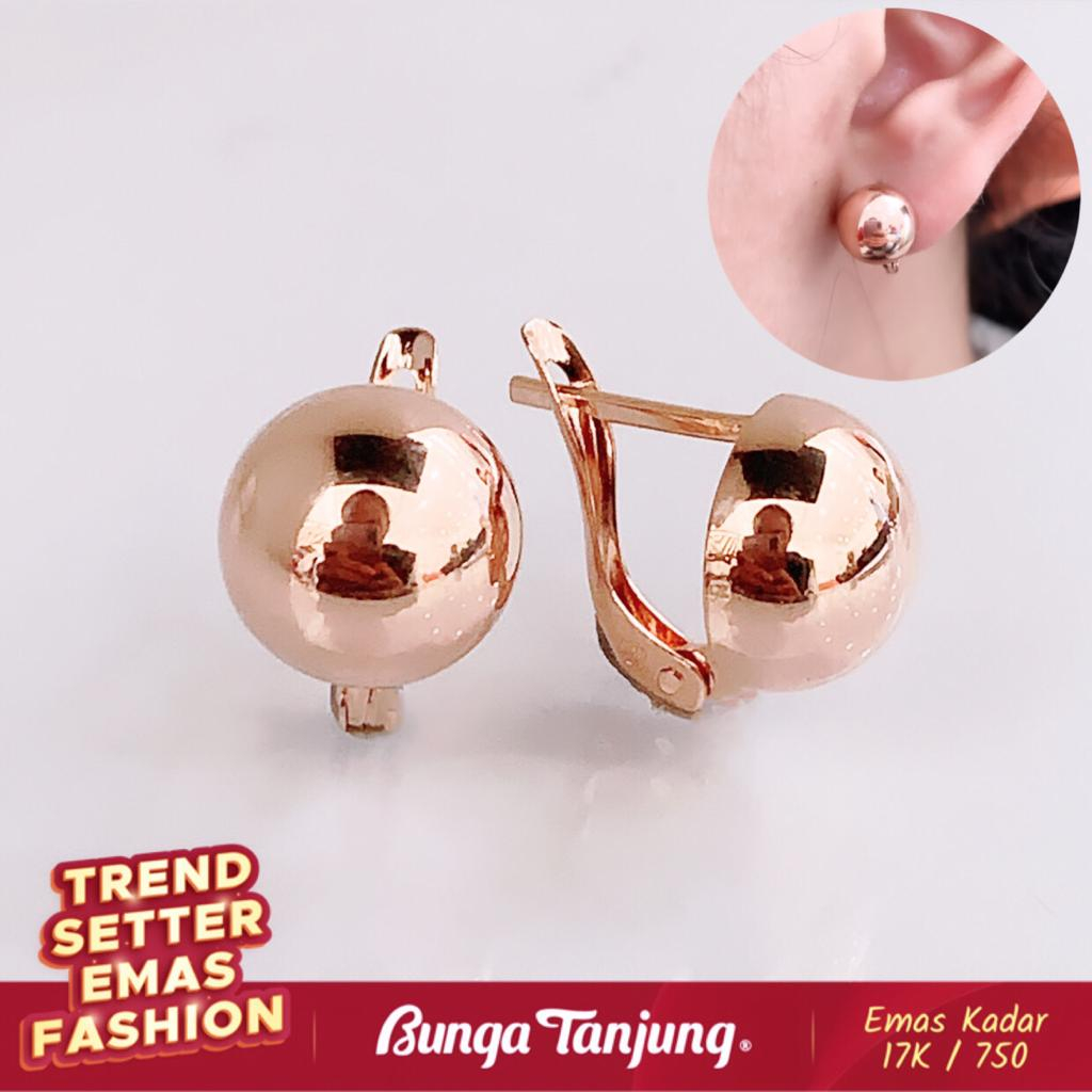 Jual ANTING KLIP BOLA B - EMAS 17K - BUNGA TANJUNG GOLD | Shopee Indonesia