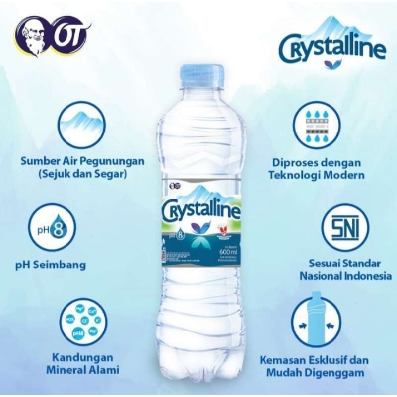 Jual AIR MINUM CRYSTALLINE 600ml PH 8 / AIR MINERAL CRYSTALIN 600ML ...