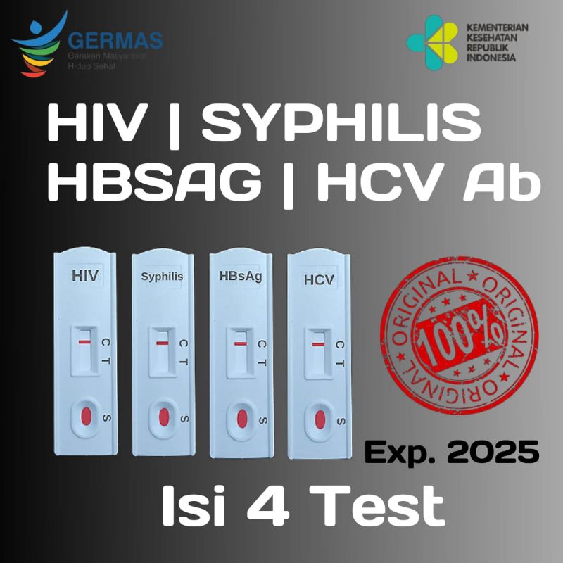 Jual Paket HIV Syphilis HBsAg HCV Test isi 4 Set onestep 4 tes
