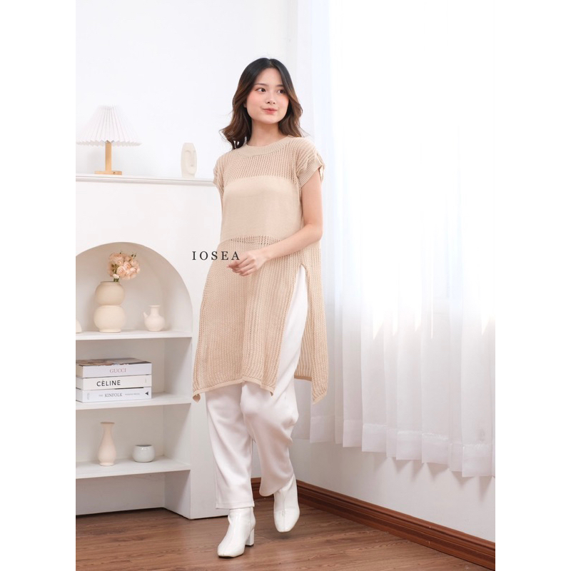 Jual Katara Knitwear Jaring (Long Vest Rajut Korea) | Shopee Indonesia