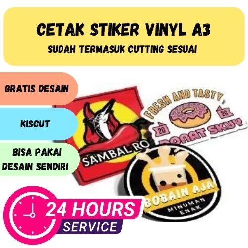 Jual Cetak Stiker Label Vinyl Putih Cetak Stiker Logo Stiker Olshop Stiker Logo Makanan