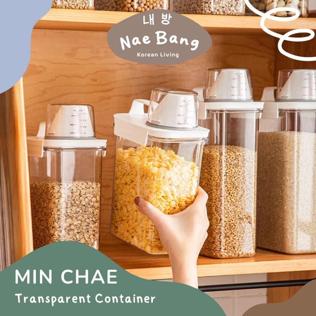 Jual 【NAE BANG】MIN CHAE Food Container Beras Estetis Penyimpanan Cereal ...