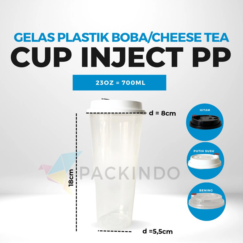 Jual Gelas Plastik Boba/Cheese Tea/ Cup Injection PP 700mL | Shopee ...