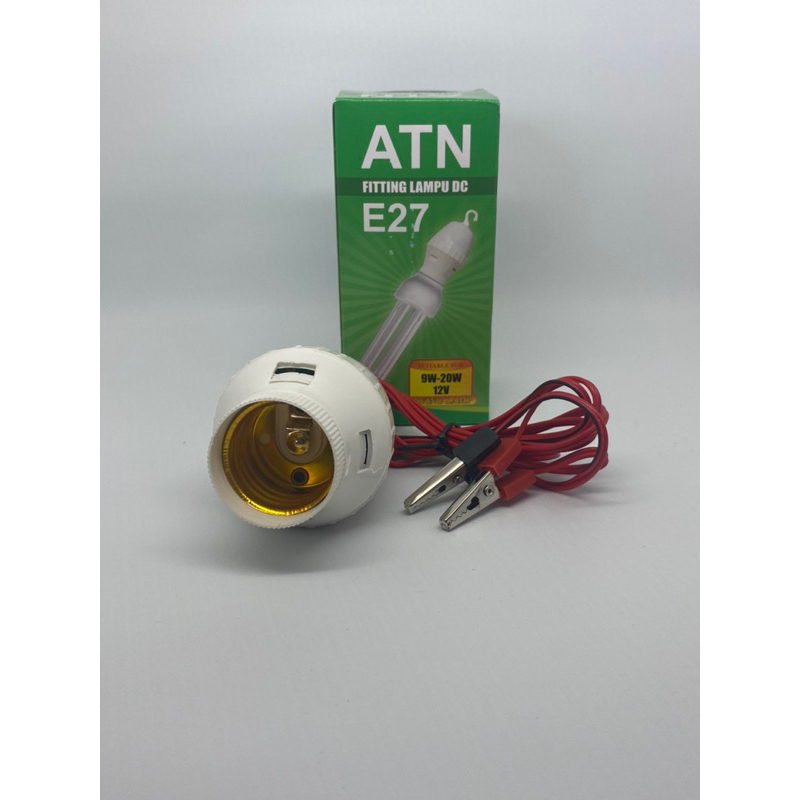 Jual Fitting Lampu Aki AC/DC Inverter Fitting Jepit Aki E27 Fiting ...