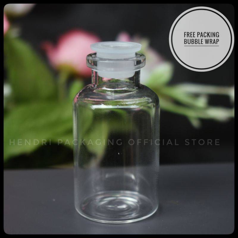 Jual Botol Kaca Vial 20ml Tutup Sumbat Plastik Kedap Udara | Shopee ...