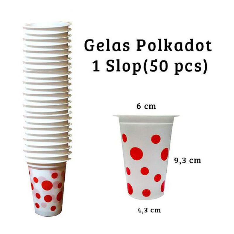 Jual Gelas Plastik Polkadot 50 Pcs 10k Shopee Indonesia 6809