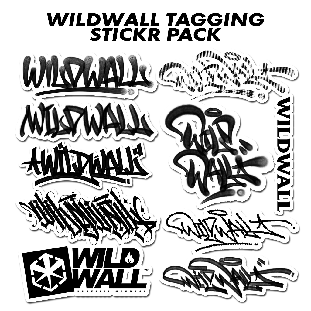 Jual sticker pack wildwall tagging black and white graffiti stiker ...