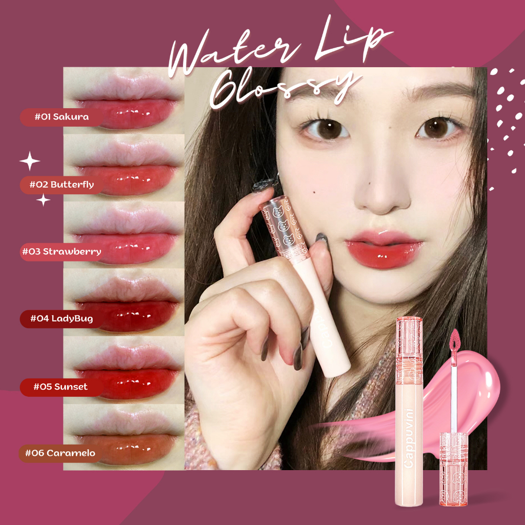 Jual Lip Gloss Water Lip Tint Korean Lipstick Glossy Cappuvini Bubbly Bear Makeup Import Venhs 5803