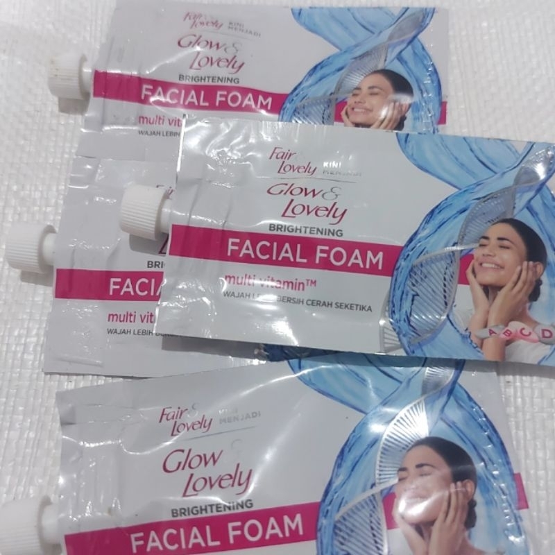 Jual Glow & Lovely Facial Foam 8gr [ Sachet ] TANPA PLASTIK Multi Vitamin /Fair Lovely / Khalisa