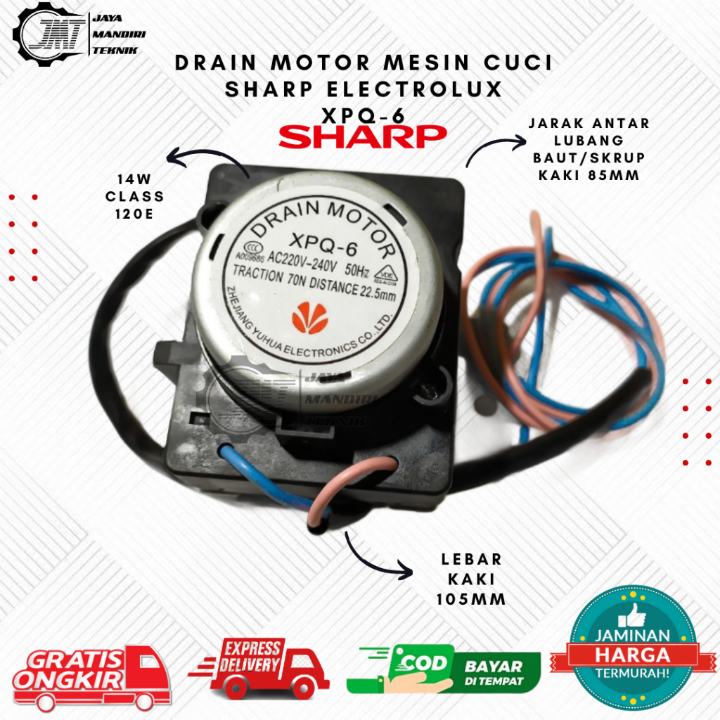 Jual DRAIN MOTOR MESIN CUCI SHARP DRAIN MOTOR XPQ 6 DRAIN MESIN CUCI OTOMATIS Shopee Indonesia