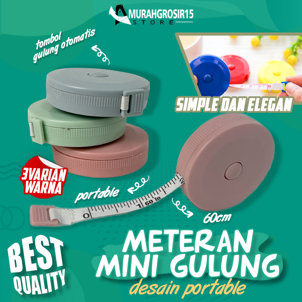 Jual Meteran Mini Panjang 1,5 meter Alat Ukur Baju Badan Meteran Baju ...