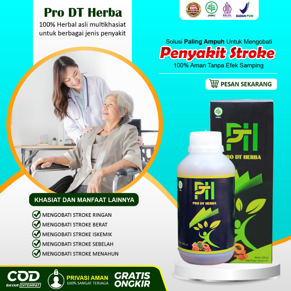 Jual Obat Herbal Penyakit Stroke Ringan Berat Struk Sebelah Bells Palsy ...