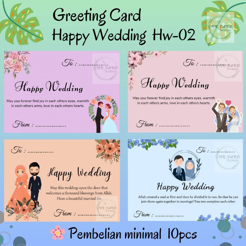 Jual Greeting Card Happy Wedding || Gift Card || Kartu Ucapan Nikah