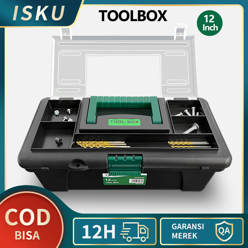 Promo ISKU Tool Box Rumah Toolbox Kecil Bahan Plastik PPTebal Kotak  Perkakas - 12 Inch - Jakarta Utara - Perkakasku.id