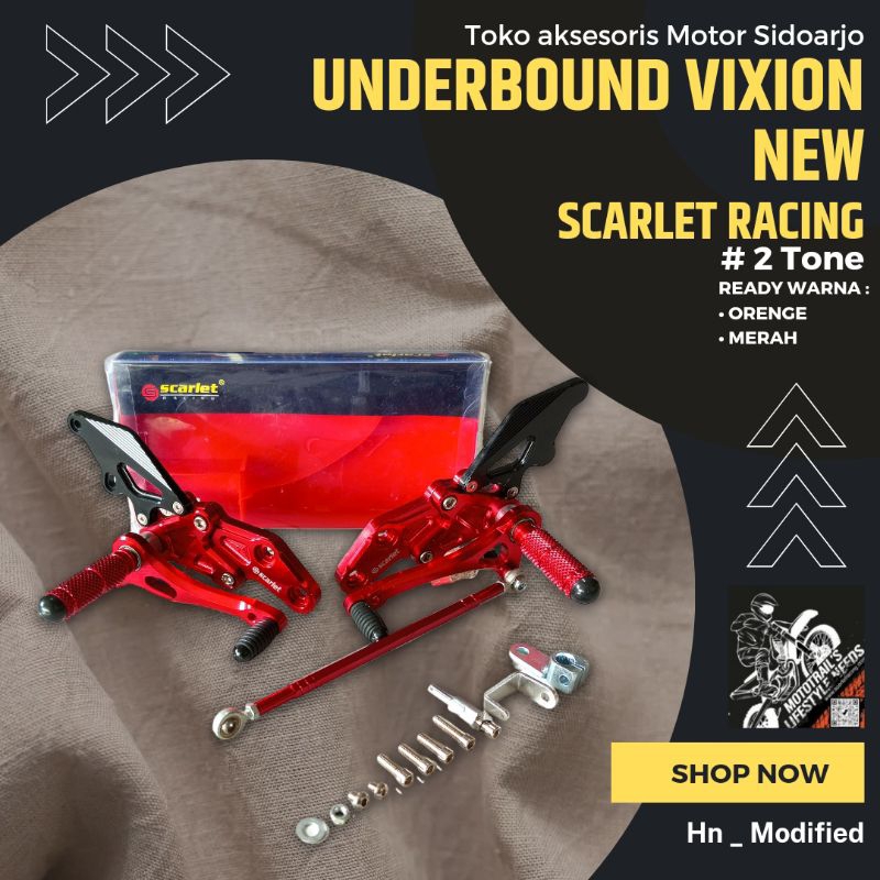 Jual FOOTSTEP UNDERBOUND CNC SCARLET RACING YAMAHA VIXION NEW | Shopee ...