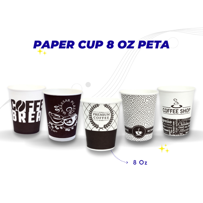 Jual Paper Cup Peta 8 Oz @50 Pcs | Shopee Indonesia