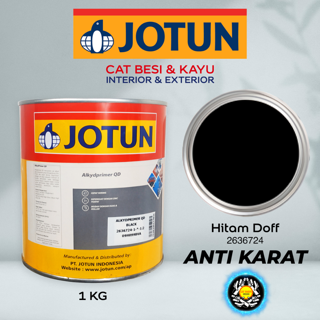 Jual CAT MINYAK BESI KAYU JOTUN HITAM DOFF 1 KG JOTUN ALKYDPRIMER QD 
