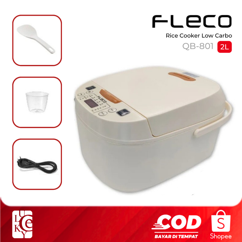Jual Rice Cooker Low Carbo 2 Liter Fleco QB801 Magic Com Low Sugar 650