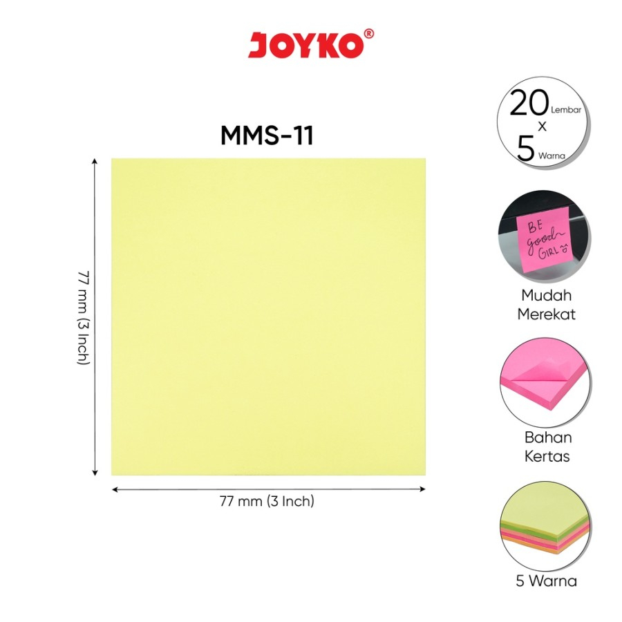 Jual Memo Stick Sticky Note Kertas Memo Memo Tempel Joyko MMS-11 ...