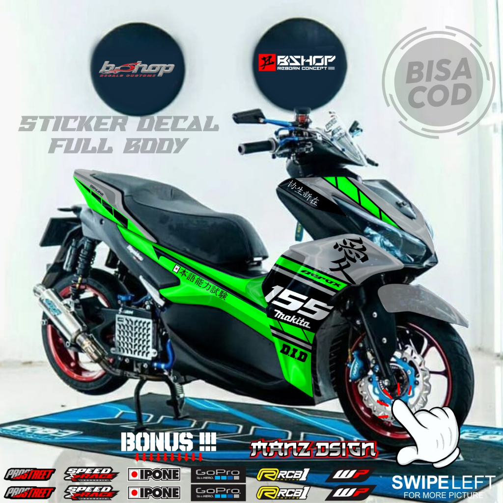 Jual sticker decal full body aerox motif 155 variasi banyak pilihan ...