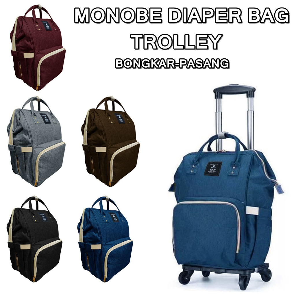 Jual Tas Ransel Ukuran Besar Diaper Bag Monobe Bisa Pasang Troli ...