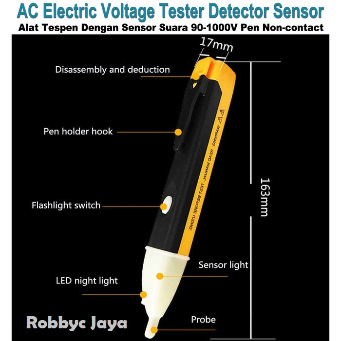 Jual Tespen Sensor Non Contact Tespen Bunyi Pendeteksi Arus Listrik ...