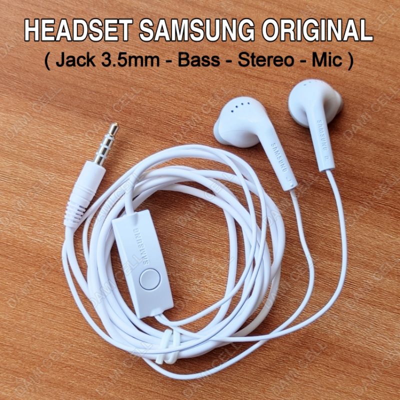 HEADSET SAMSUNG ORIGINAL ASLI BAWAAN MADE IN INDONESIA NGEBAS JERNIH BISA UNTUK TELPON GAME REKAM SUARA SUPPORT UNTUK SEMUA HP JACK 3.5MM