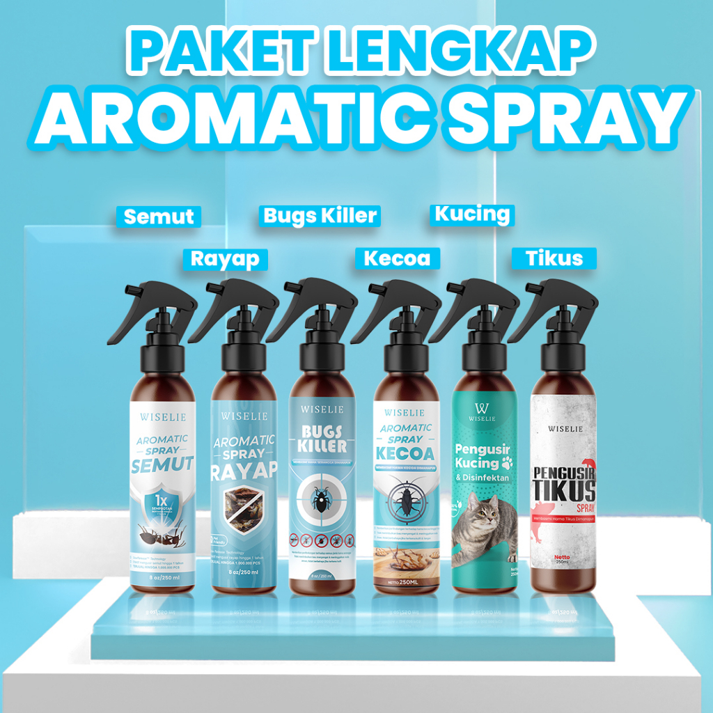 Jual Wiselie Bundling Anti Semut X Tikus X Kecoa X Rayap X Kucing X Bugs Killer Aromatic Spray