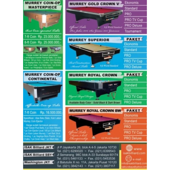 Jual Murrey Symphony 8 ft pool Table-Pro Delux | Shopee Indonesia