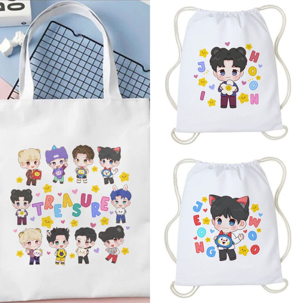 Jual Totebag Tas Serut Treasure Truz Chibi Fanart Aesthetic Lucu Kpop ...