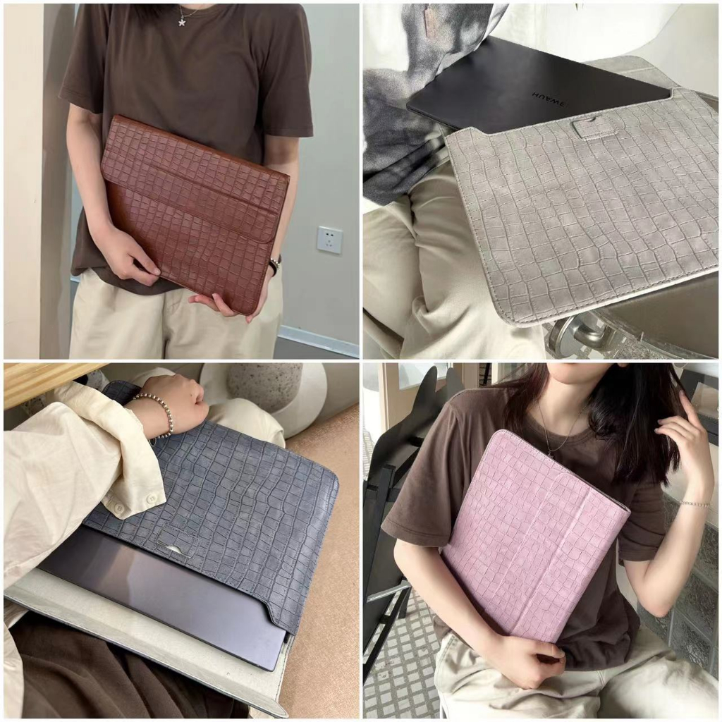 Jual Tas Komputer Laptop Leather Sleeve Case Bag + Stand For Any Laptop ...