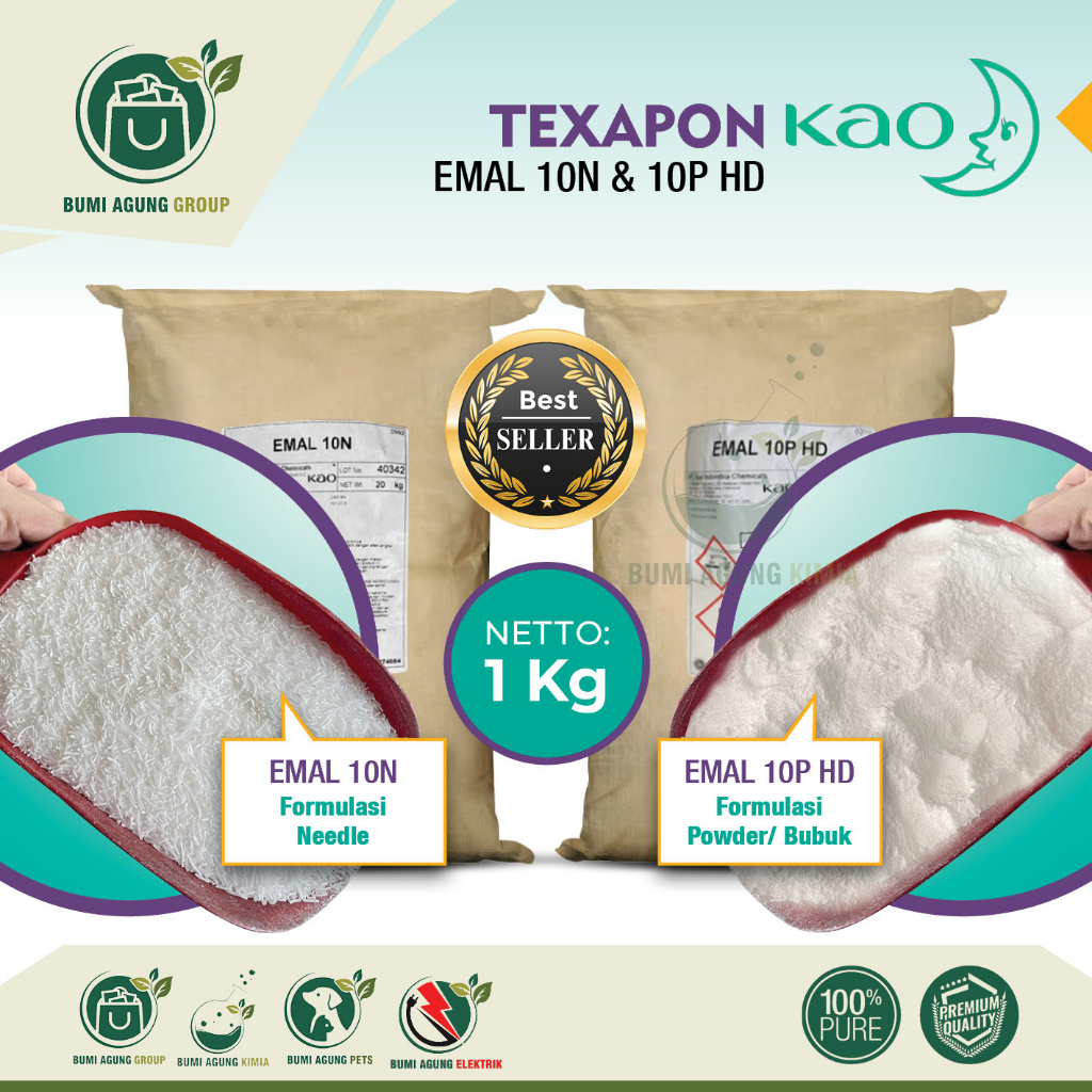 Jual EMAL 10N Needle EMAL 10P HD bubuk 10PHD SLS SLES 1KG 1 KG Texapon