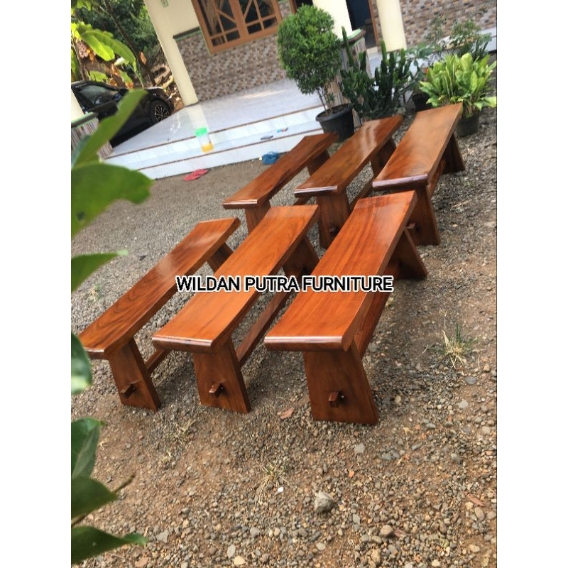 Jual Bangku Panjang Kayu ~ Bangku Teras Panjang ~ Kayu Trembesi Solid