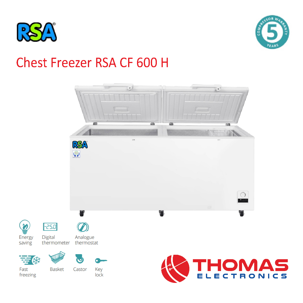 Jual Chest Freezer Box RSA CF600 CF 600 500 liter Garansi Resmi ...
