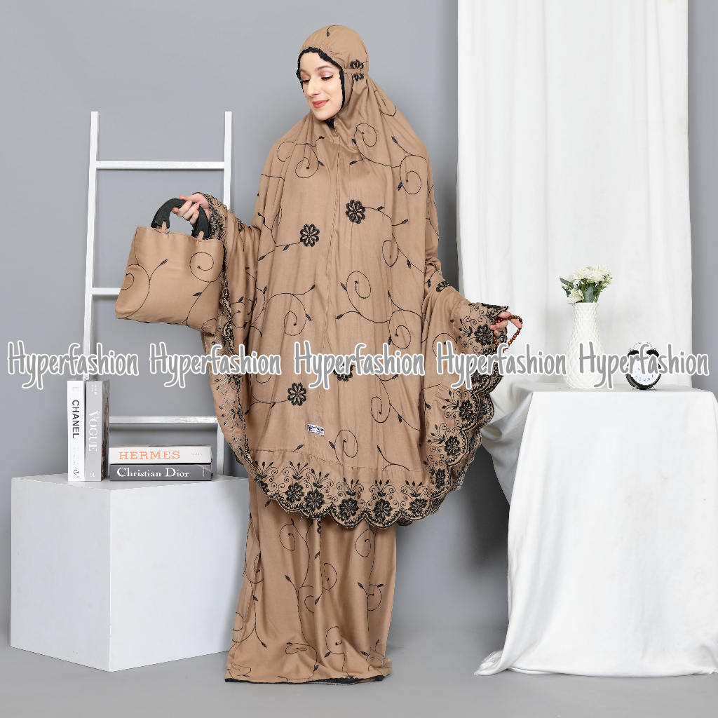 Mukena Dewasa Gracella Exclusive Katun Premium Terbaru Full Bordir Murah Free Tasbih + Tas