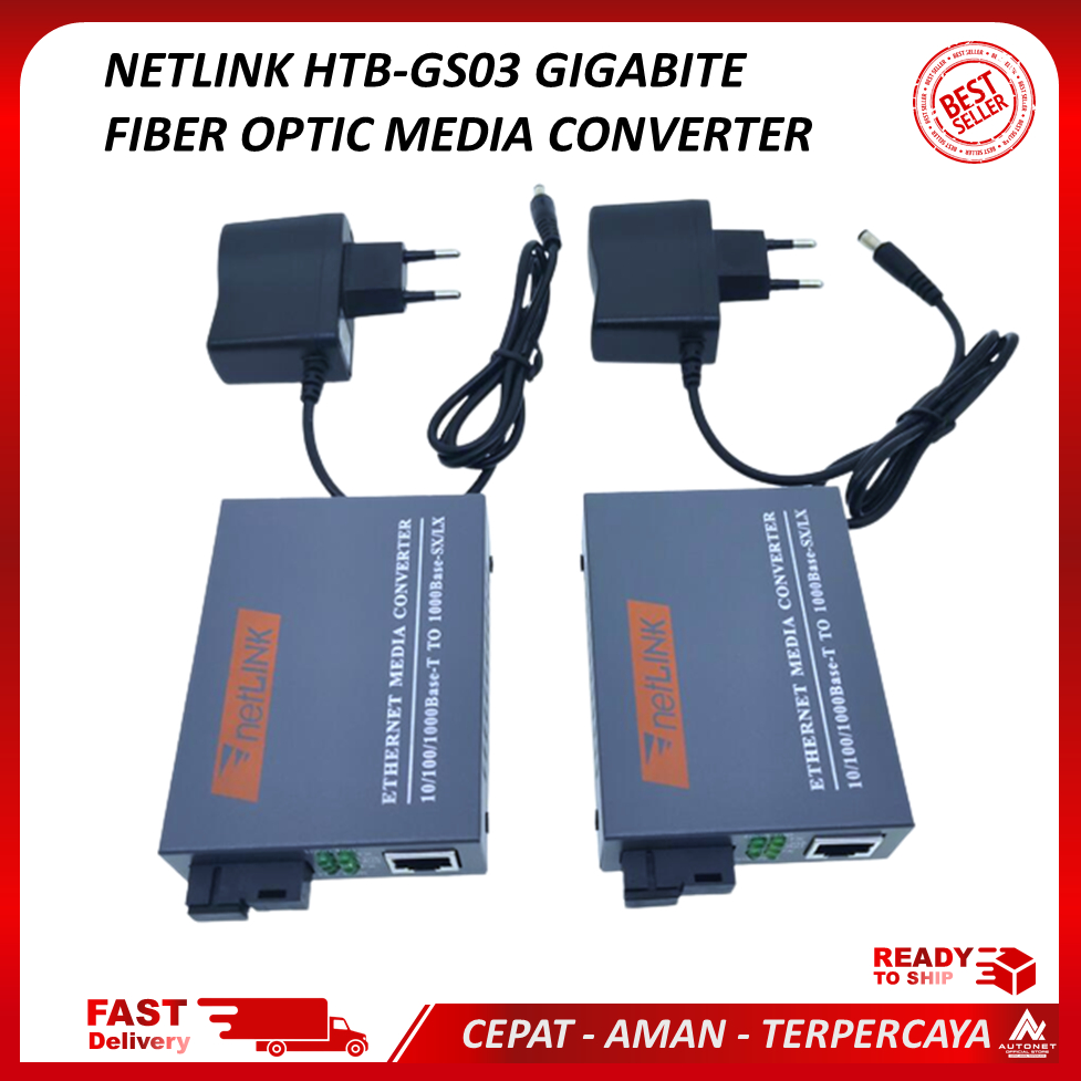 Jual Netlink Gigabite HTB-GS-03 A/B HTBGS03 Fiber Optic Media Converter ...