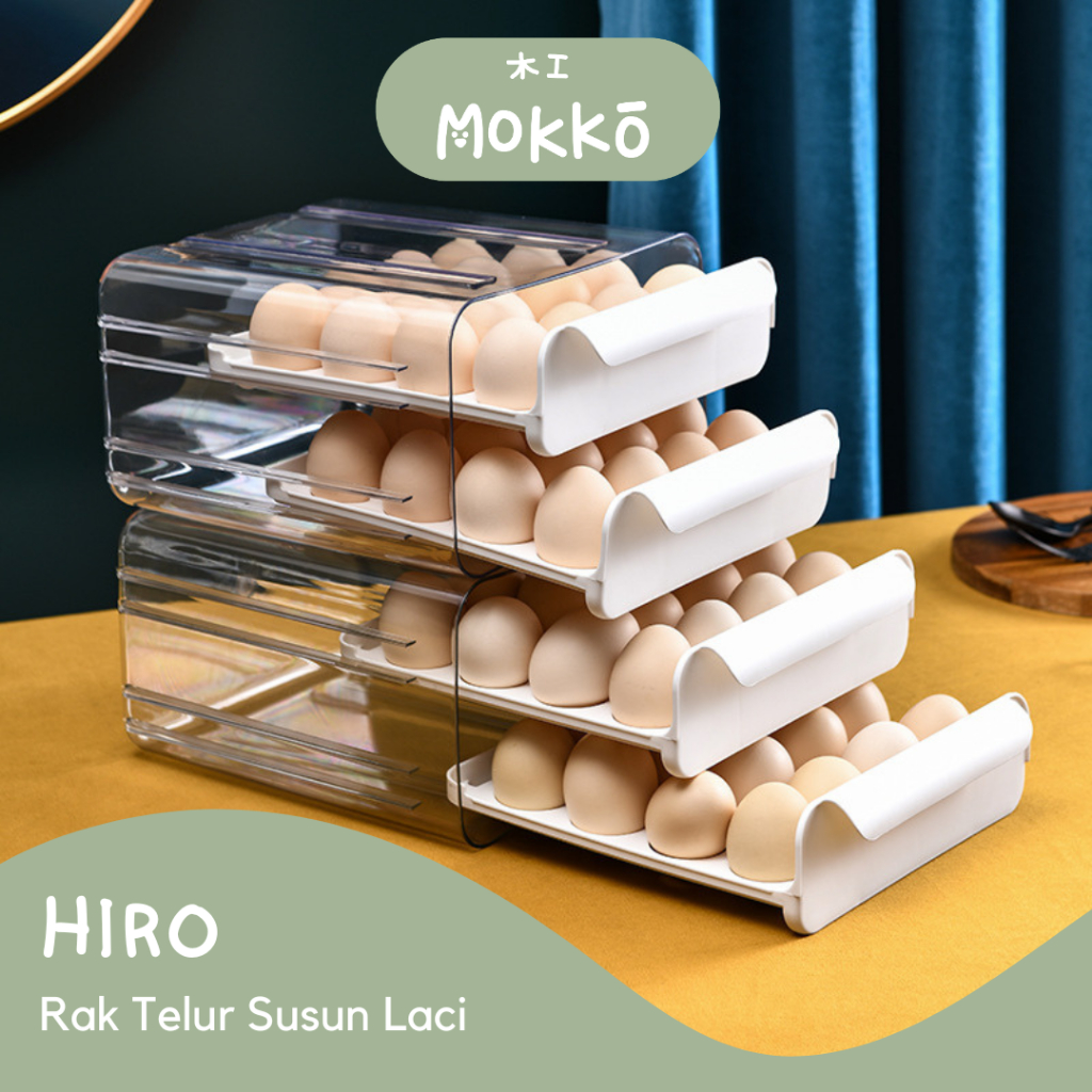 Jual MOKKO - HIRO Rak Penyimpanan Model Laci Egg Estetik Storage Holder ...