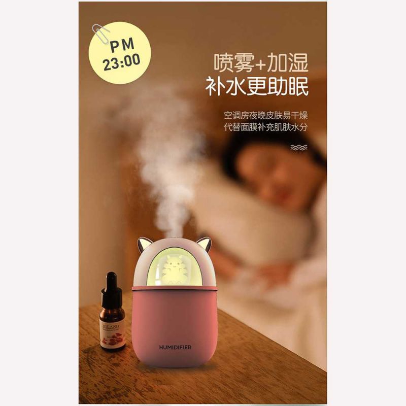 Jual Mini Air Humidifier USB Cute Cat Aromatherapy Oil Dissffuser ...