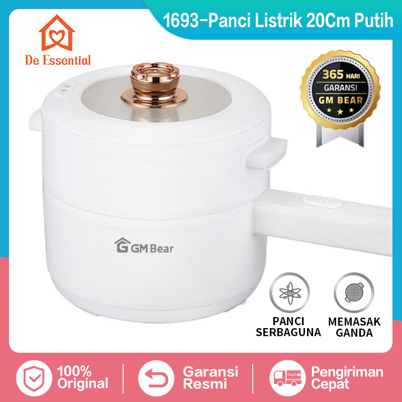 Jual Gm Bear Panci Listrik Keramik Serbaguna 2 In 1 1693 Electric Cooking Pot Cooker Shopee