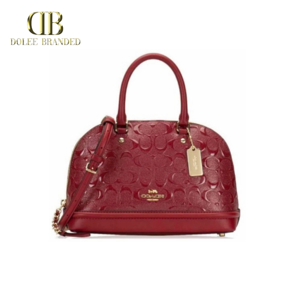 Coach signature debossed patent leather mini sierra satchel on sale