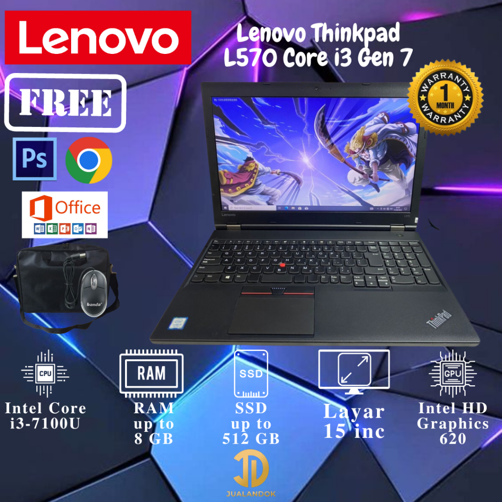 Jual Laptop Lenovo Thinkpad L570 Core i3 Gen 6 - RAM 8GB Jual Laptop Lenovo Thinkpad L570 Core i3 Gen 6 - RAM 8GB