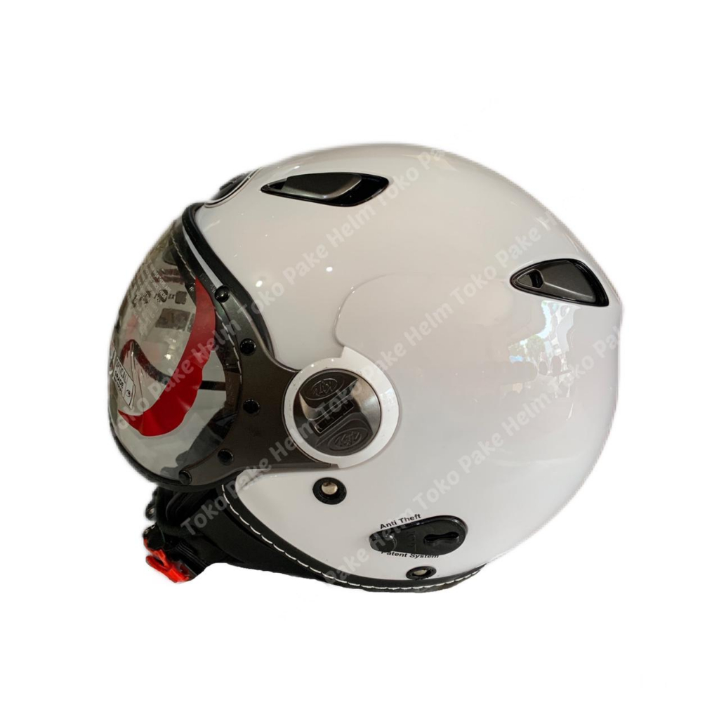 Jual Helm kyt half face elsico white putih Shopee Indonesia
