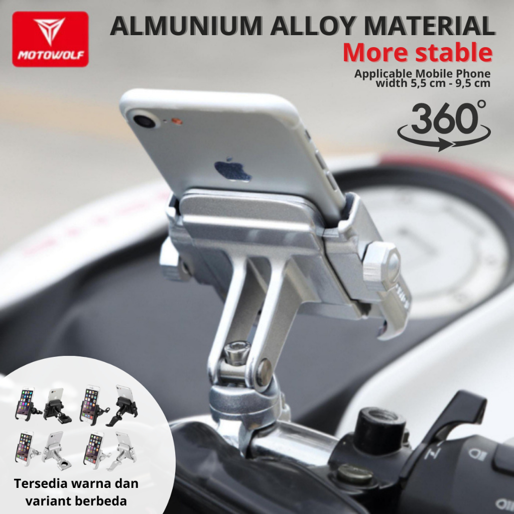 Jual Phone Holder Motowolf V Holder Hp Motor Stang Spion Almunium Alloy Shopee Indonesia