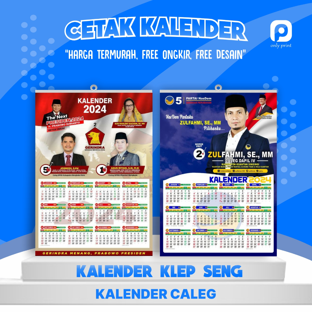 Jual CETAK KALENDER CALEG 2024 | Shopee Indonesia