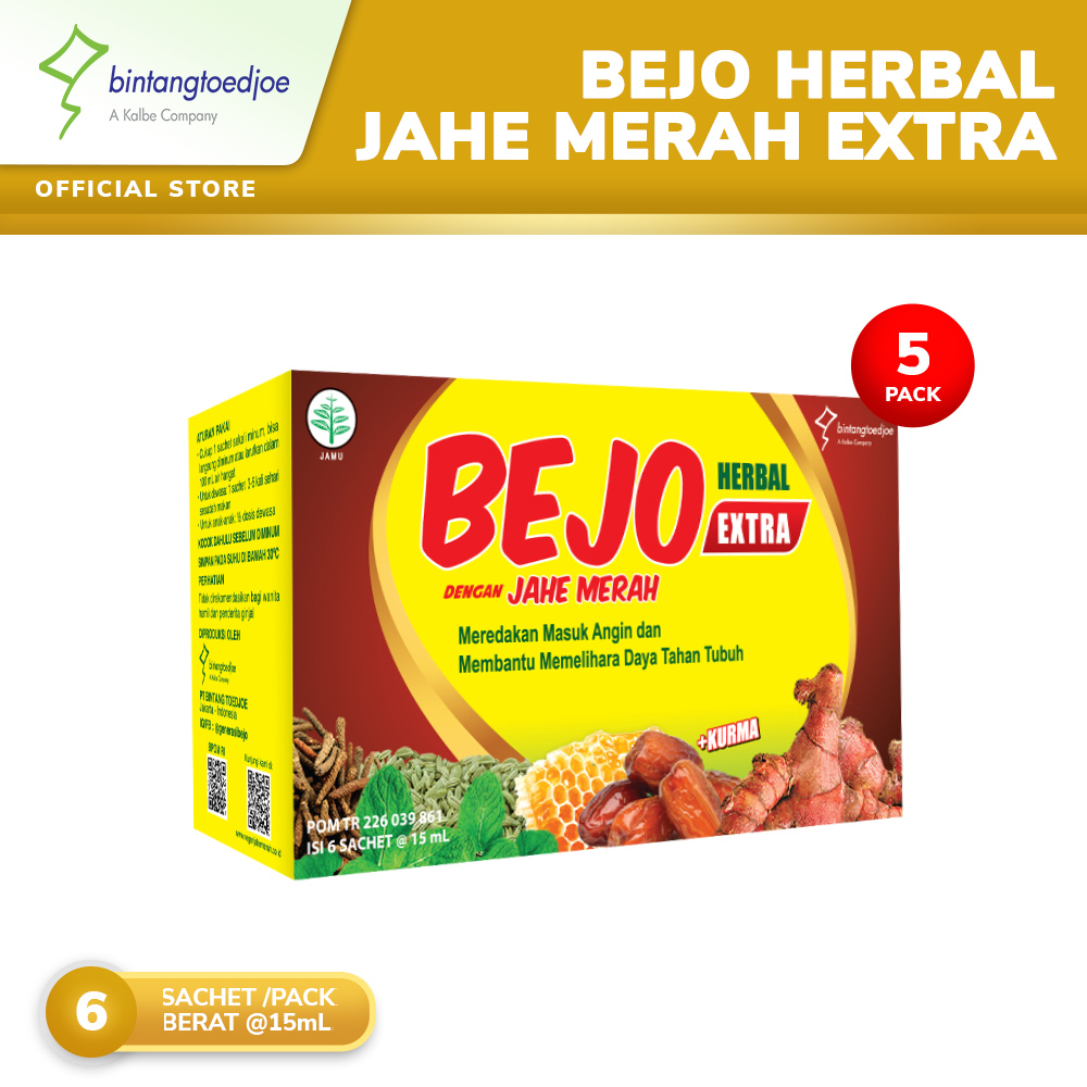 Jual Bejo Jahe Merah Extra Sachet 5 Pack (30 Sachet) | Shopee Indonesia